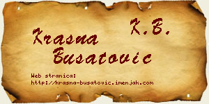 Krasna Bušatović vizit kartica